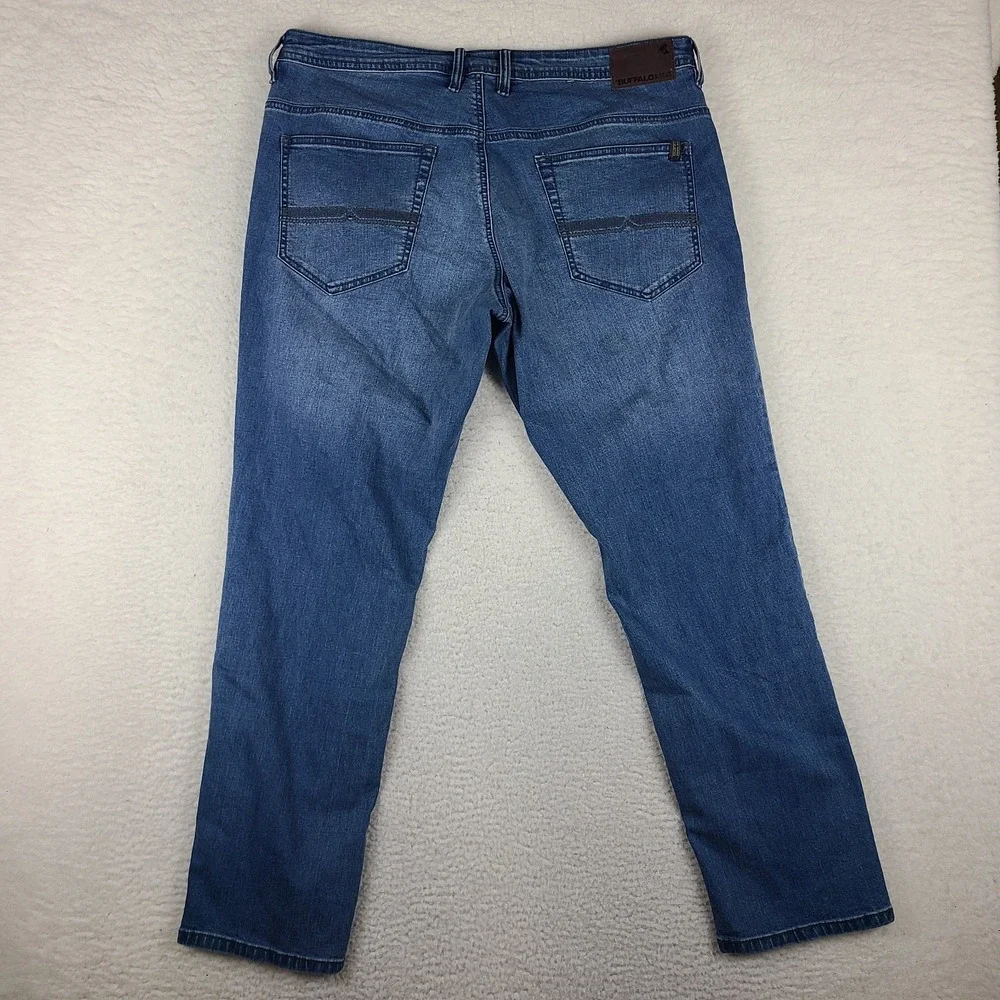 Buffalo David Bitton Jeans Mens 38x32 Blue Axel Slim Stretch Medium Wash Denim *